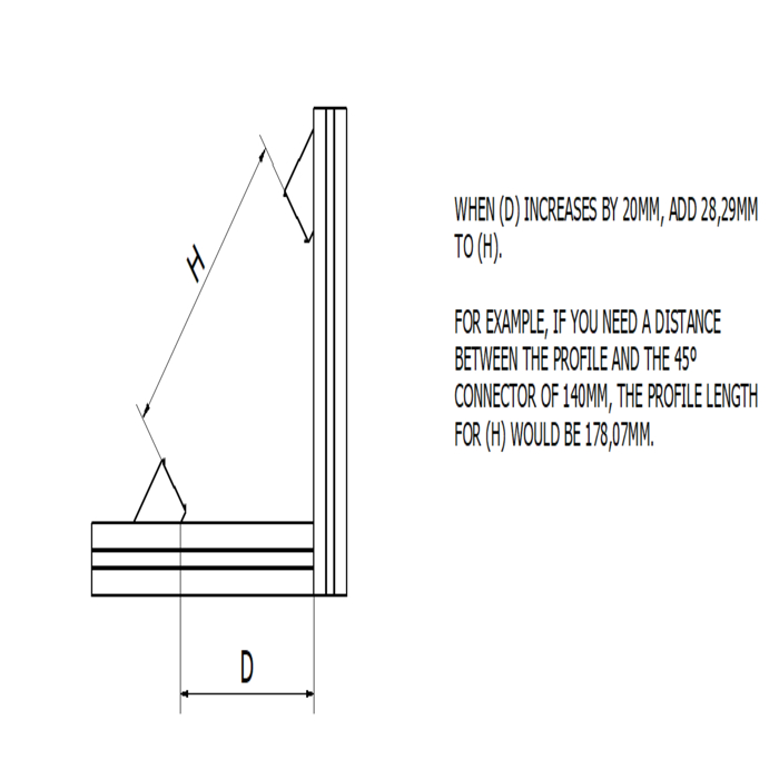 Winkelverbinder 45° 45 B-Typ Nut 10